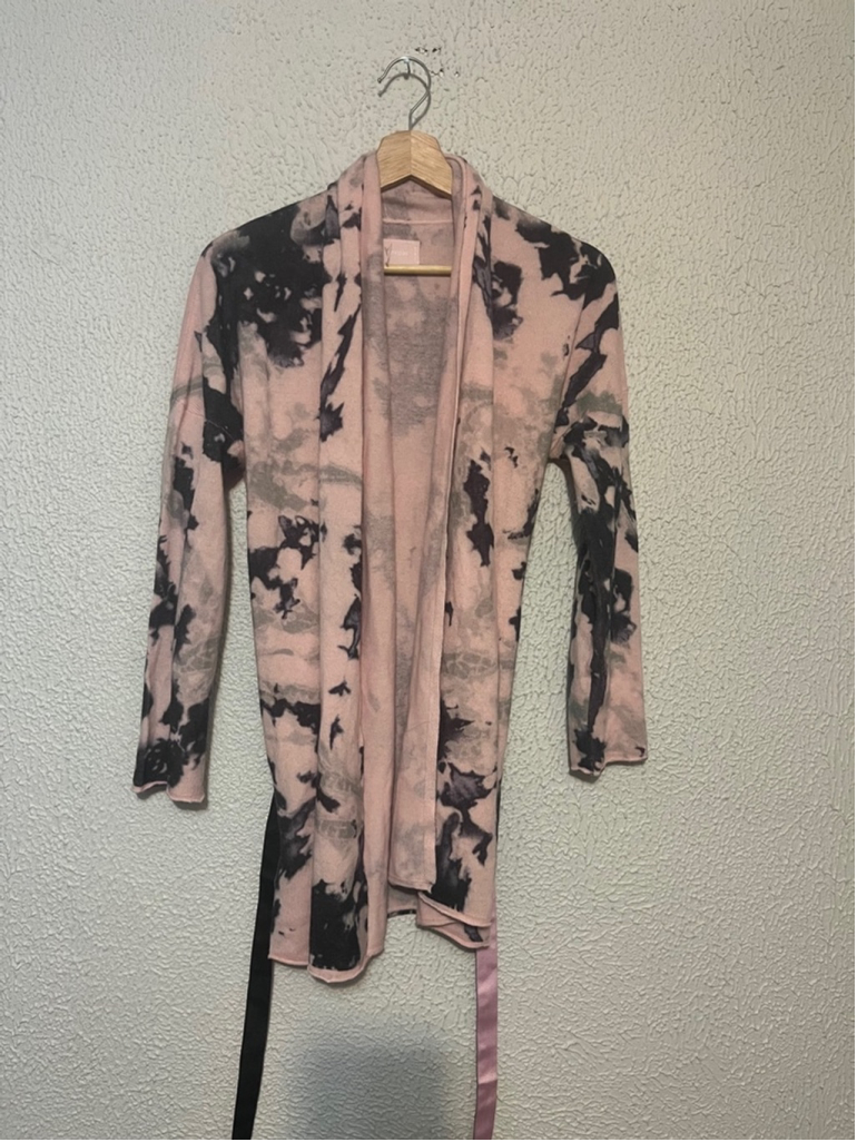 ZADIG & VOLTAIRE Rona Cozy Splatter Tie-Dye Cardigan with Ribbon Belt Size XS/S