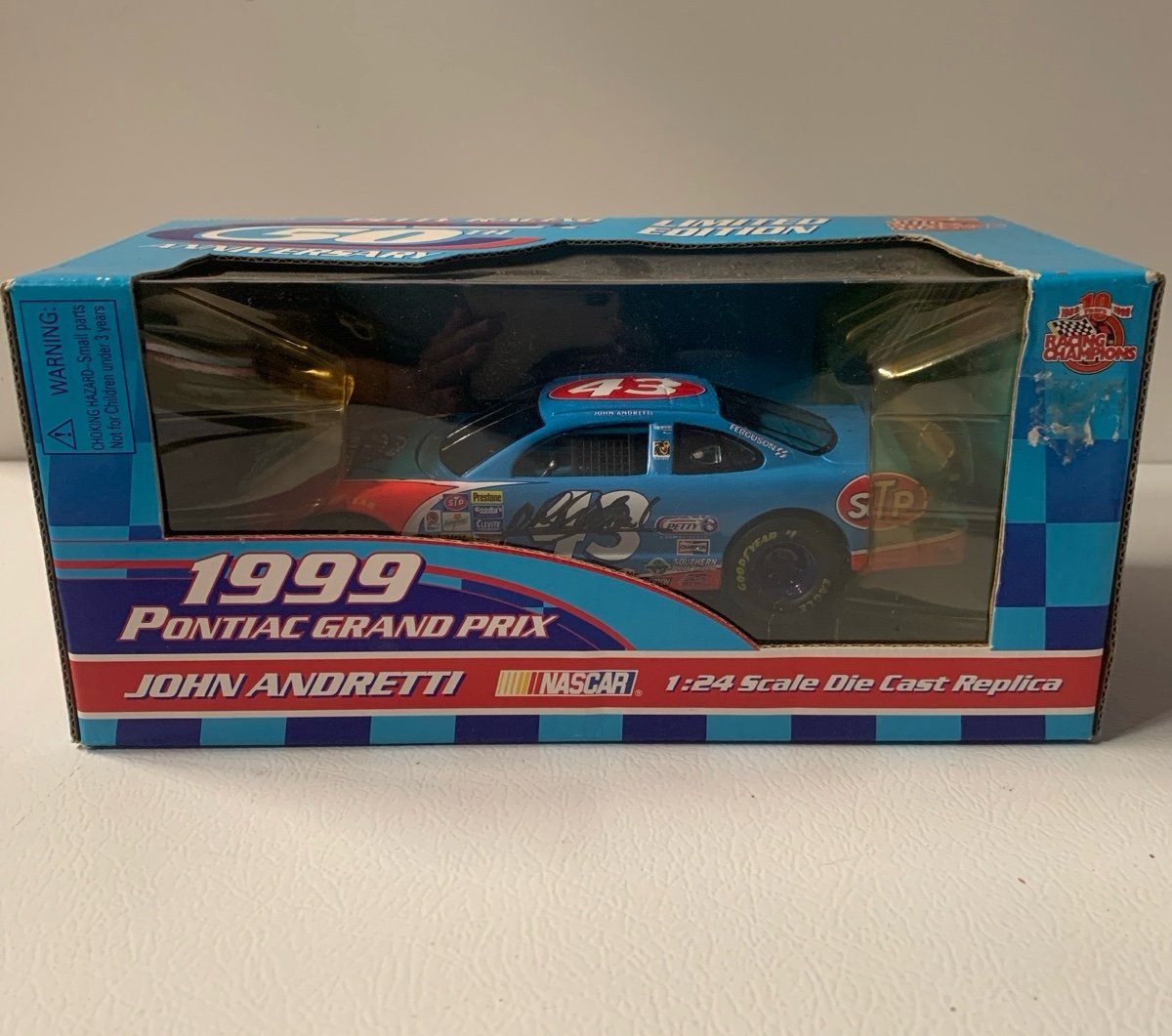 NASCAR 1:24 Scale Die Cast Replica with John Andrettis signature on car