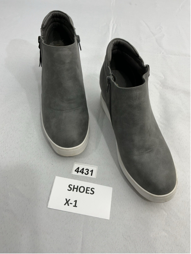 Womans Dream Pairs Fashion Sneakers 8.5 Gray Side Zip Wedge Ankle