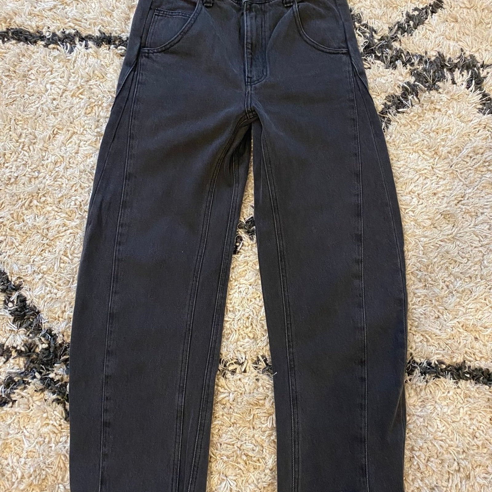 Free People Black Denim Wide Leg Jeans Size 24