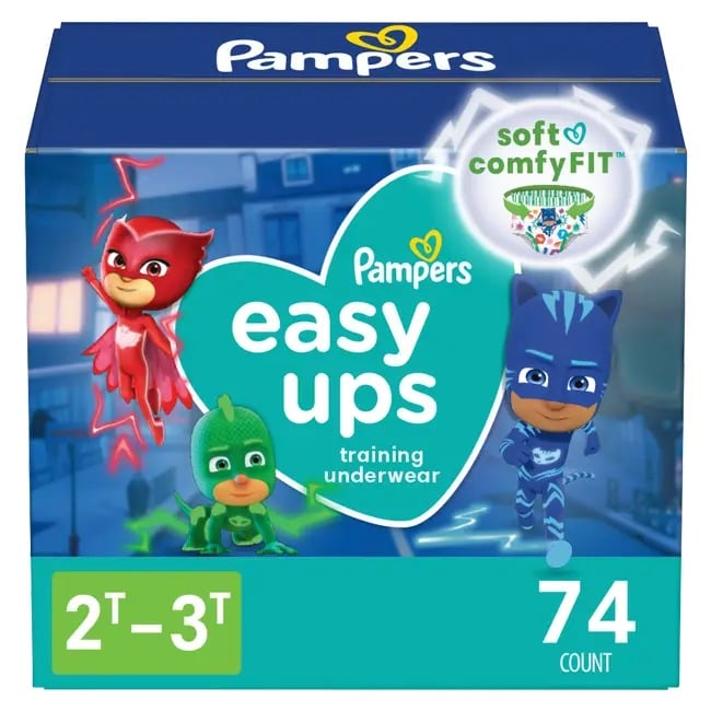 QTY 2 Pampers EasyUp 2T/3T Super Girl 74ct