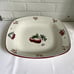 Pfaltzgraff DELICOUS Apple 14 Square Serving Pasta Bowl Red Metal Rack Handles