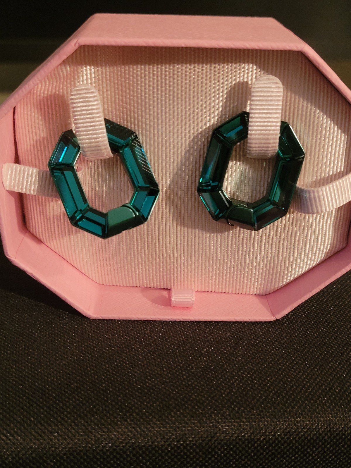 Swavorski Lucent Emerald Mini Hoops