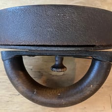 vintage Sad Iron original wood wooden handle antique cast detachable removable