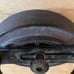 vintage Sad Iron original wood wooden handle antique cast detachable removable