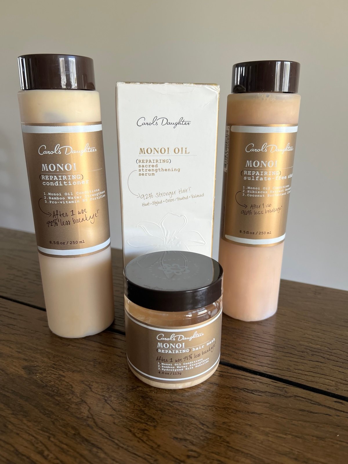 Carol's Daughter Monoi Repairing Shampoo Conditioner Oil And Hair Mask New