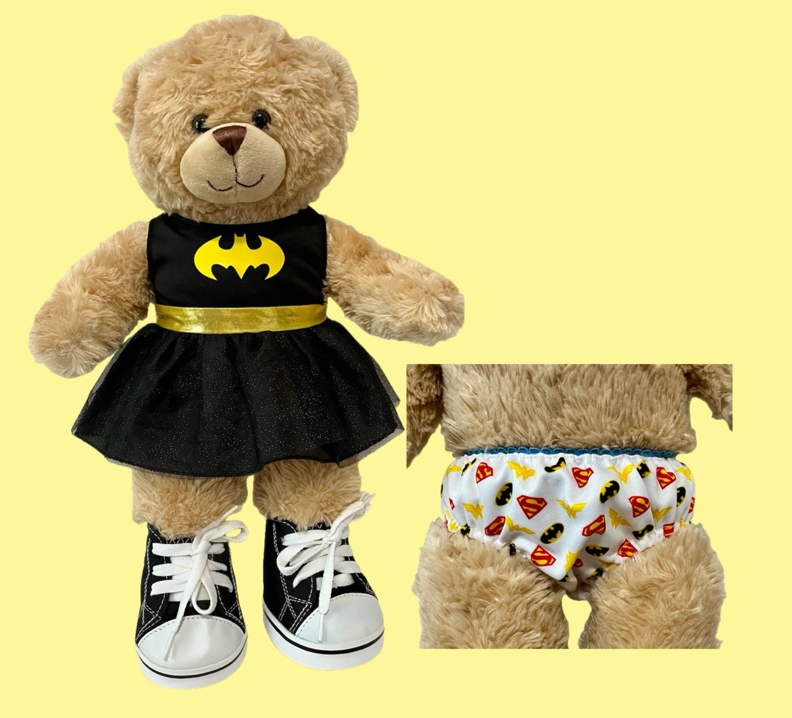 Build a Bear Workshop DC Comics Batgirl Batman Dress Shoes Panties