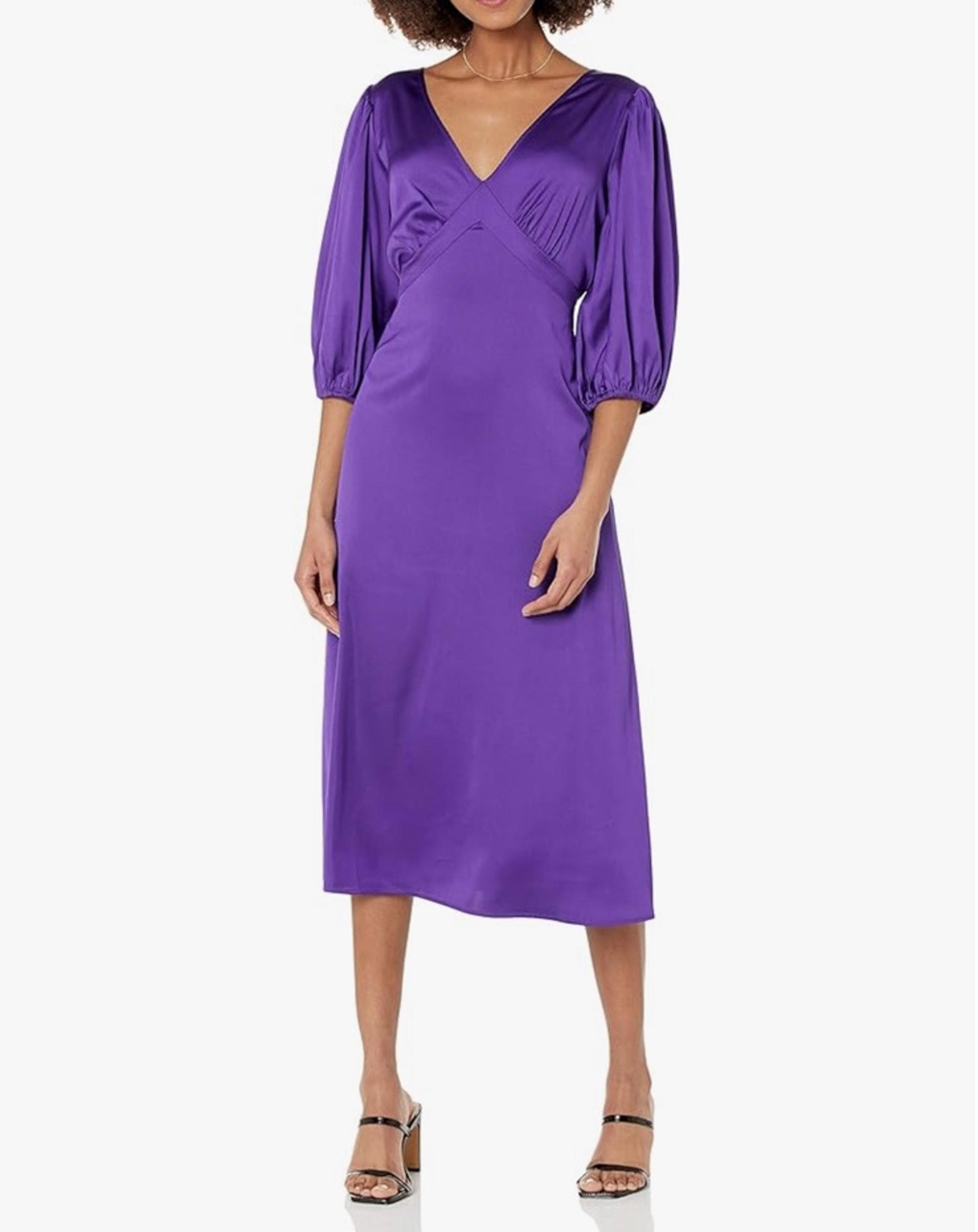 The Drop Women's Athena V-neck Silky Midi Dress NWT XS
