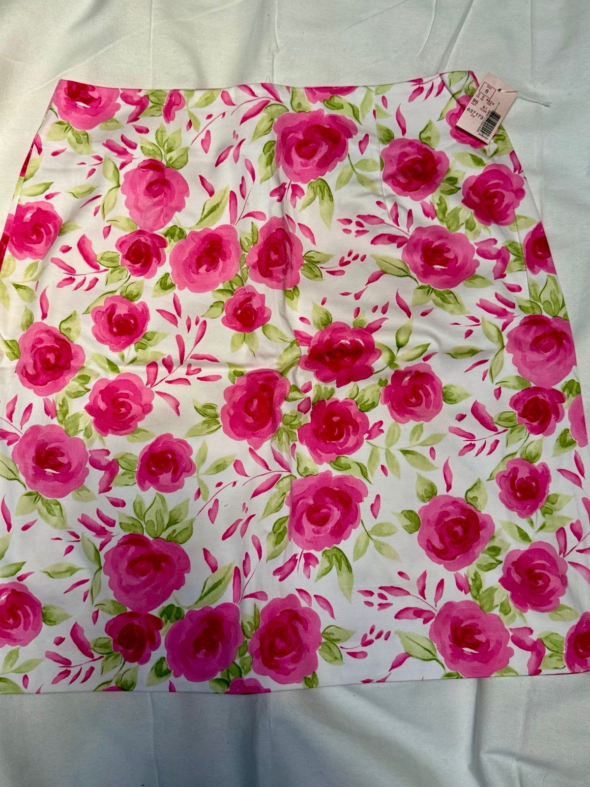 Vintage Dressbarn Pink Floral Skirt Size 6 Cotton Blend USA NWT 90s Y2K Cottage