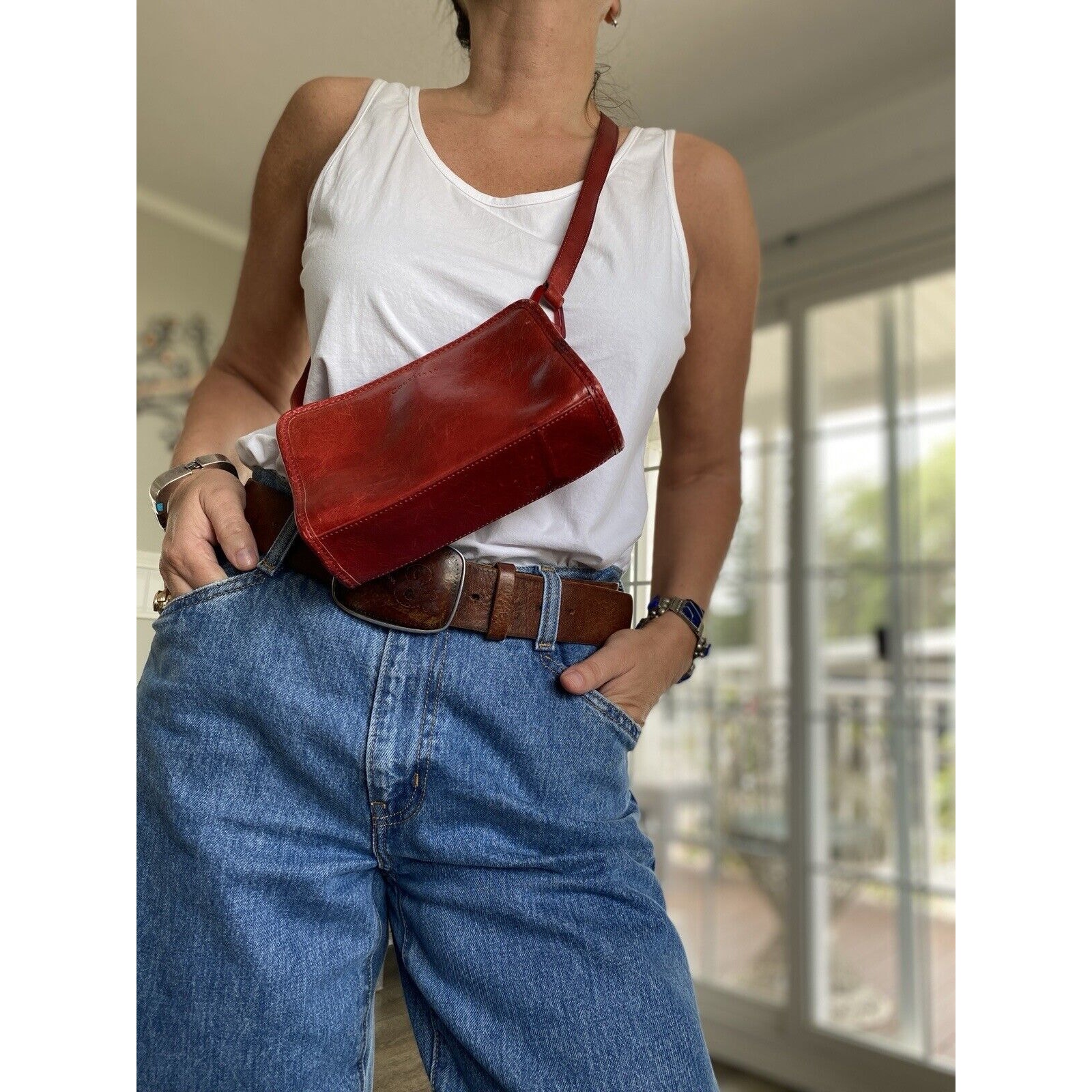 Cole Haan Red Leather crossbody bag