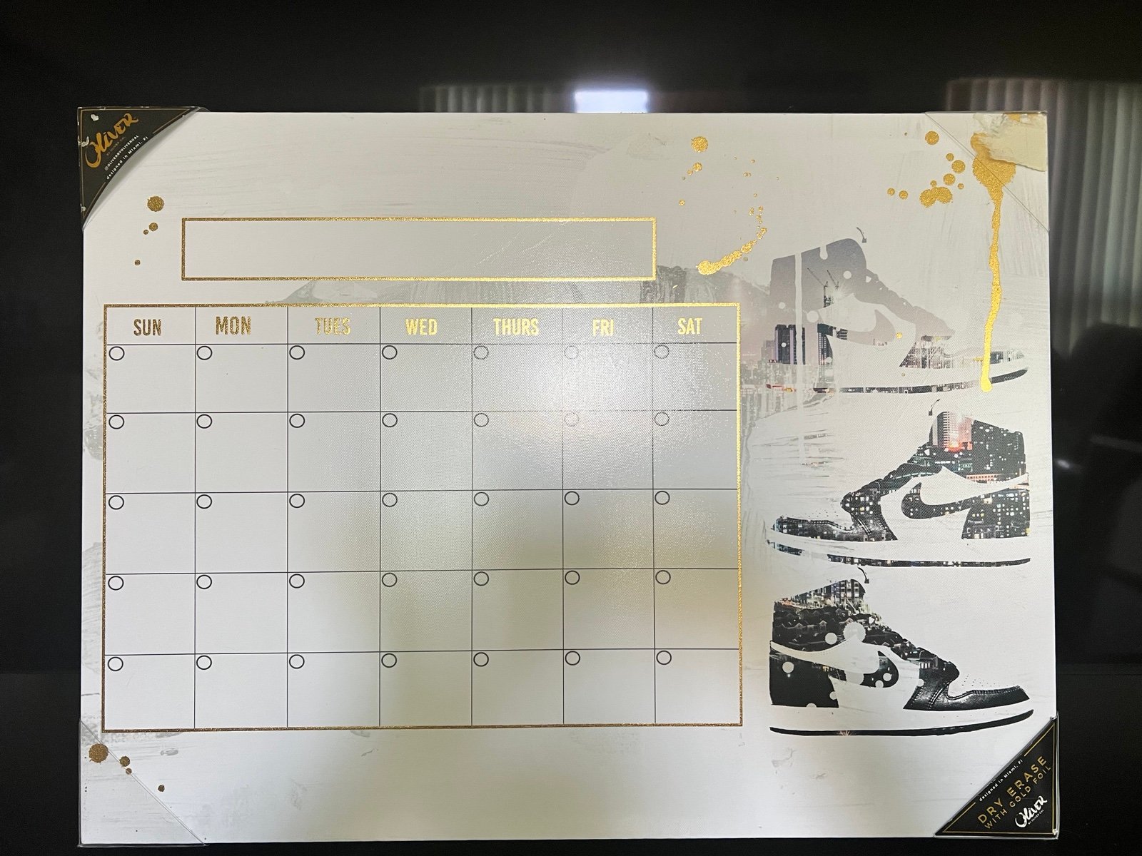 Oliver by Oliver Gal Sneaker Jordan Whiteboard Calendar with Markers