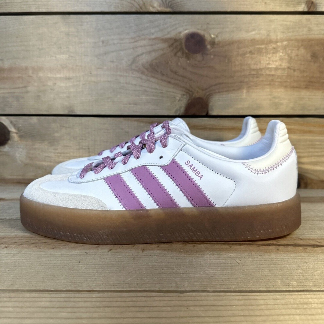 NEW Womens Size 8.5 - Adidas Sambae “White Preloved Purple” Sneakers IE9106 RARE