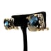 VINTAGE BLACK CUSHION/CHECKER CUT SILVER & GOLD TONE EARRINGS