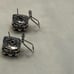 VINTAGE BLACK CUSHION/CHECKER CUT SILVER & GOLD TONE EARRINGS