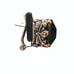 VINTAGE BLACK CUSHION/CHECKER CUT SILVER & GOLD TONE EARRINGS