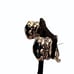 VINTAGE BLACK CUSHION/CHECKER CUT SILVER & GOLD TONE EARRINGS