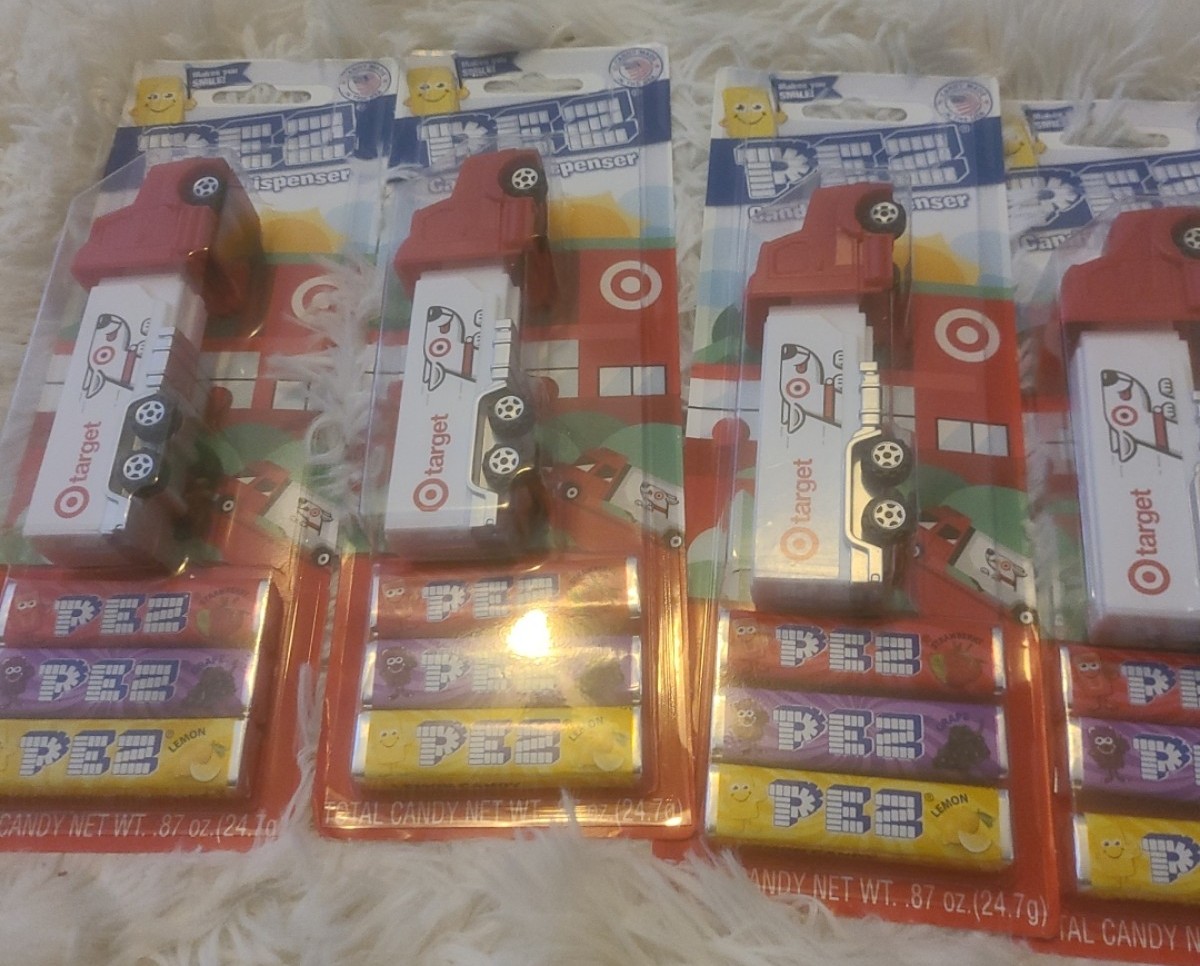 PEZ Target Bullseye Truck Dispenser 4 Pack Bundle!! Limited Rare Bundle