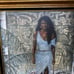 Jonnie KC Chardonn lithograph on canvas woman with cheetah