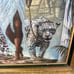 Jonnie KC Chardonn lithograph on canvas woman with cheetah