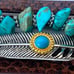 Western Boho Cuff Bracelet - PU Leather Turquoise Bead Charm Multi-Strand NEW
