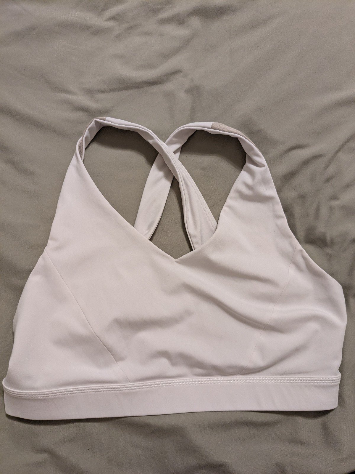 White and black envital Lululemon bra