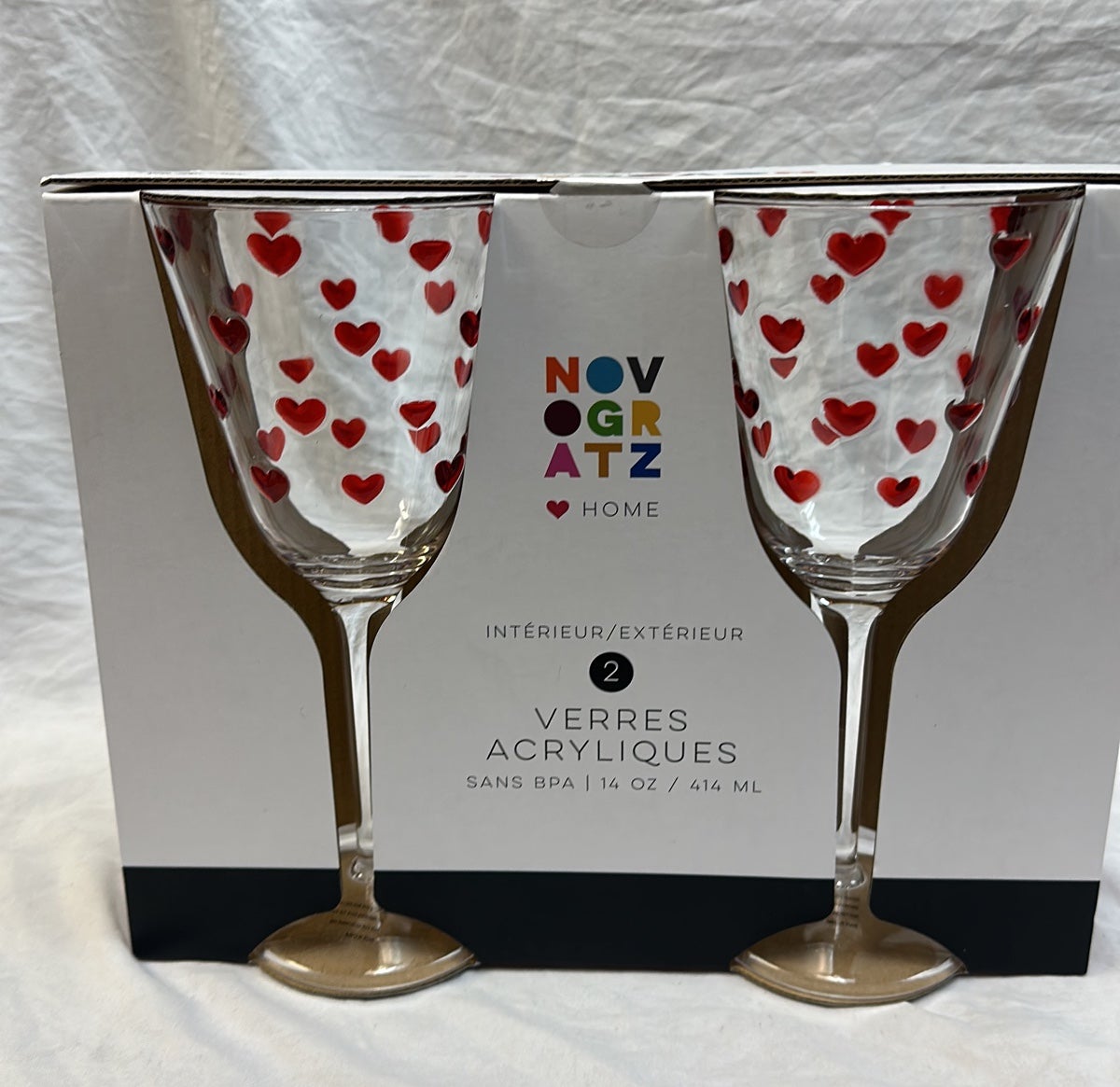 valentines acrylic wine goblets