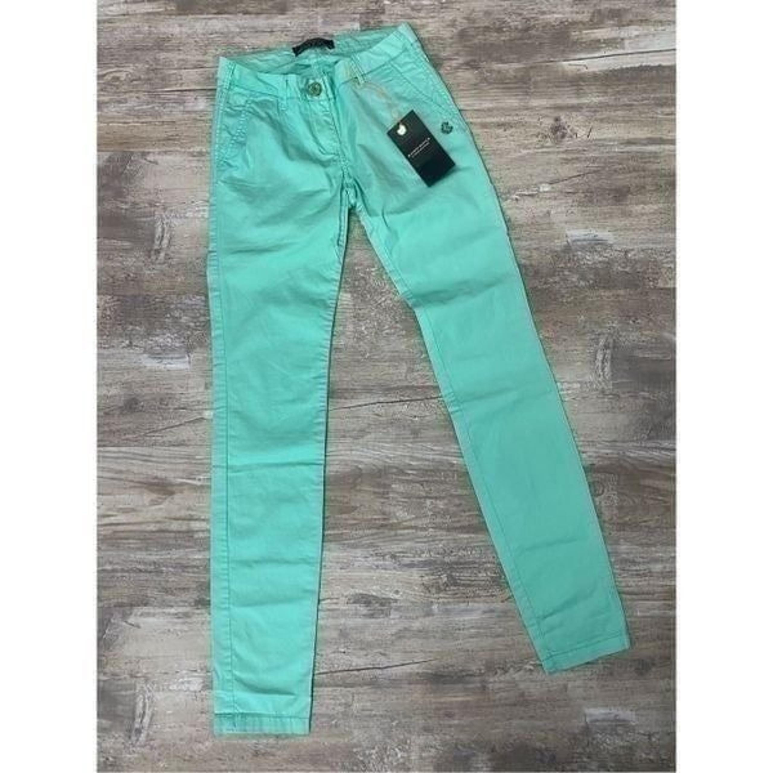 Maison Scotch & Soda Zip Fly Stretch Chinos Jeans Green Women’s Size 24W 32L NWT