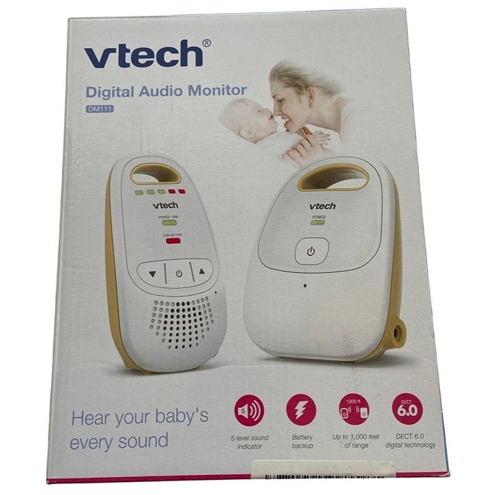 VTech DM111 Audio Baby Monitor w/ up to 1,000 ft Range 5-Level Sound Belt Clip