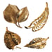 Vtg Brooch Lot Leaf Leaves Goldtone Signed Crown Trifari Kramer Gerrys Daria MCM