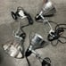 (3) TRW Clamp-On Work Light w/ 5-1/2 Aluminum Bell Style Shade Reflector