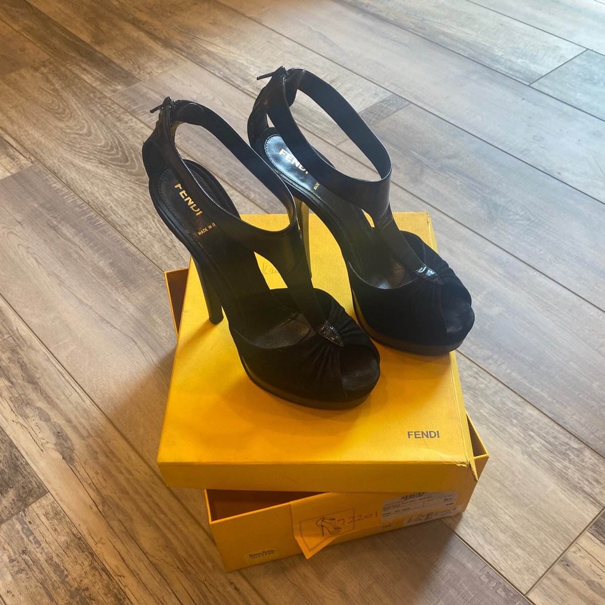 Fendi Black T-Strap Heels 39.5 (US9.5)