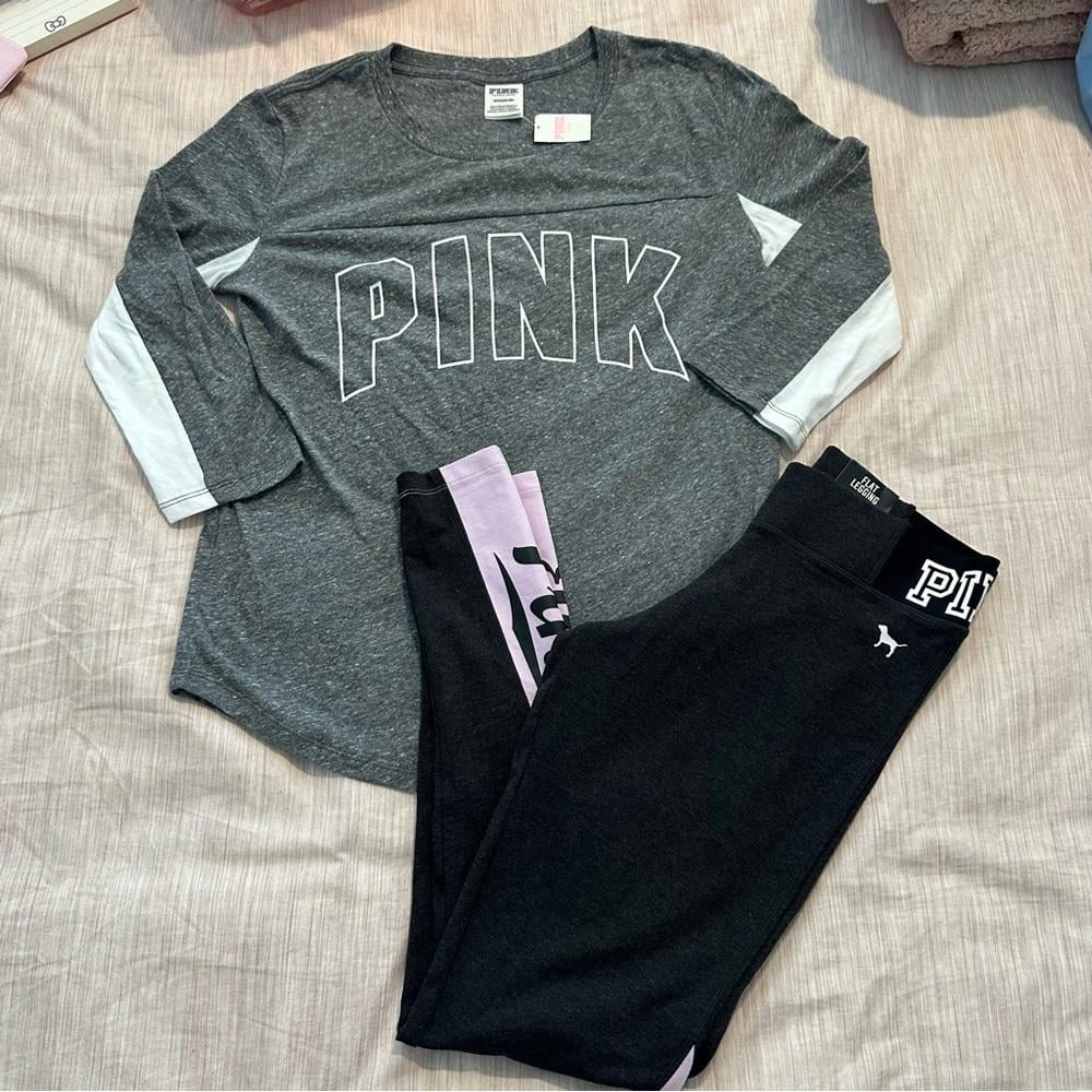 PINK Victorias Secret Long Sleeve shirt and leggings set