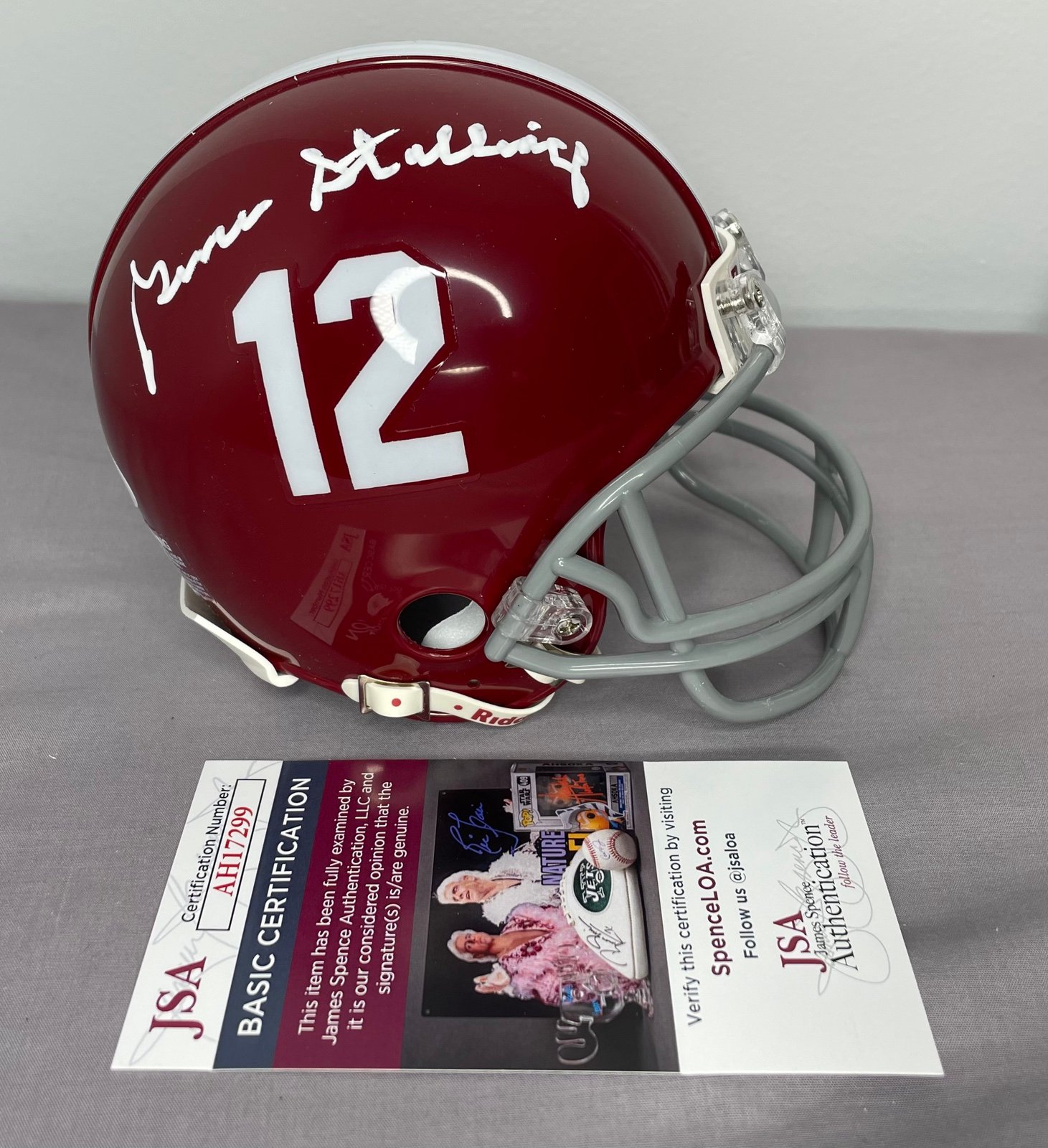 Gene Stallings SIGNED Alabama Crimson Tide Mini Helmet w/ JSA COA & Photo Proof