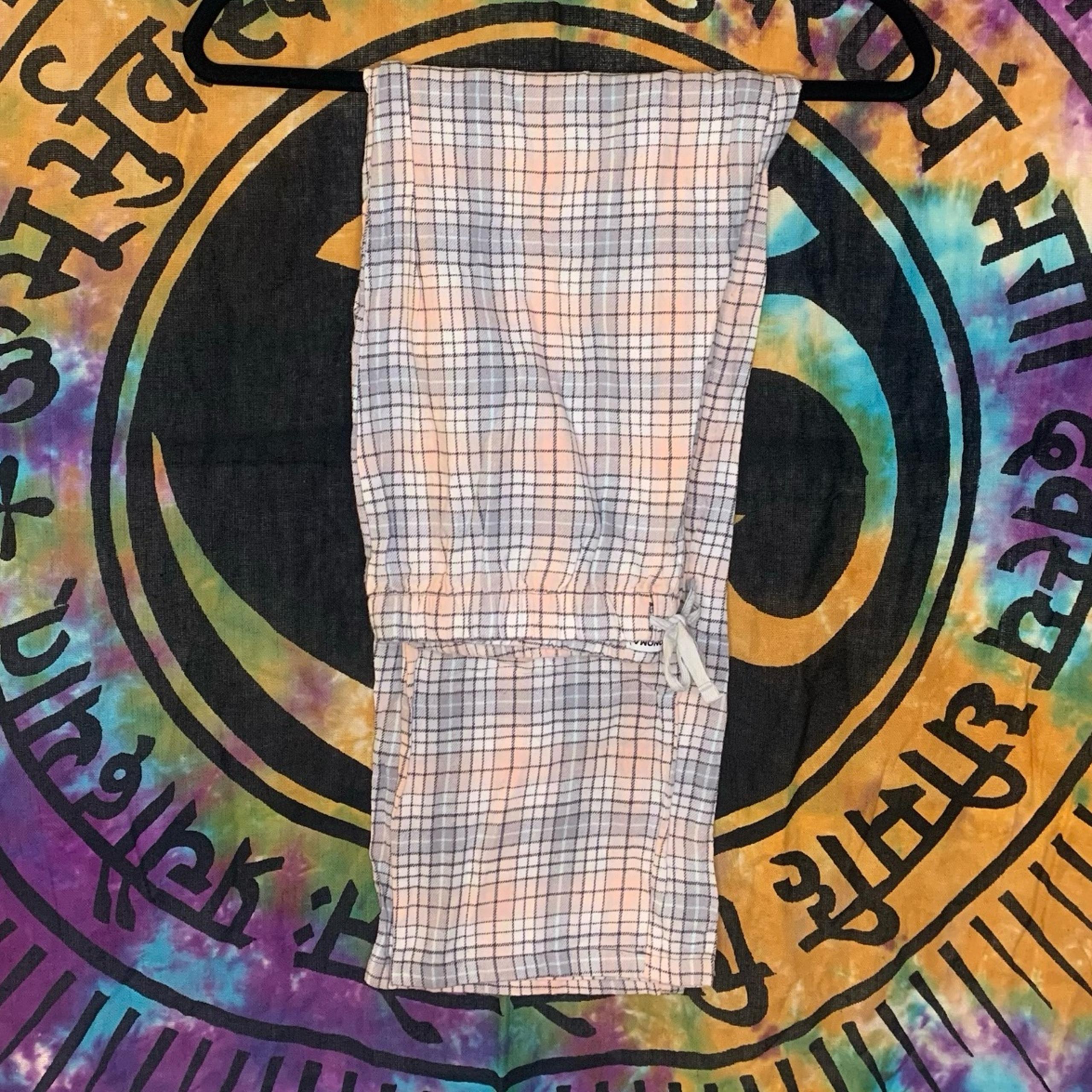 Sonoma Plaid Pajama Pants Size S Light Pink/Gray/White