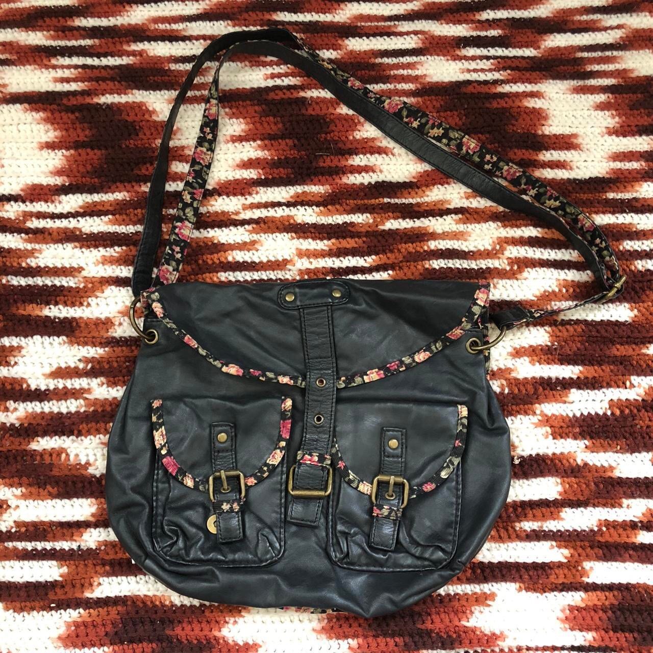 Fairy Boho Hippie Indie Grunge Goth Floral Leather Crossbody Shoulder Bag Purse