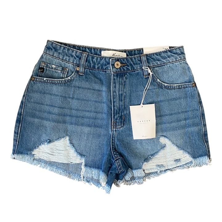 KanCan High Rise Distressed Denim Shorts NEW WITH TAGS