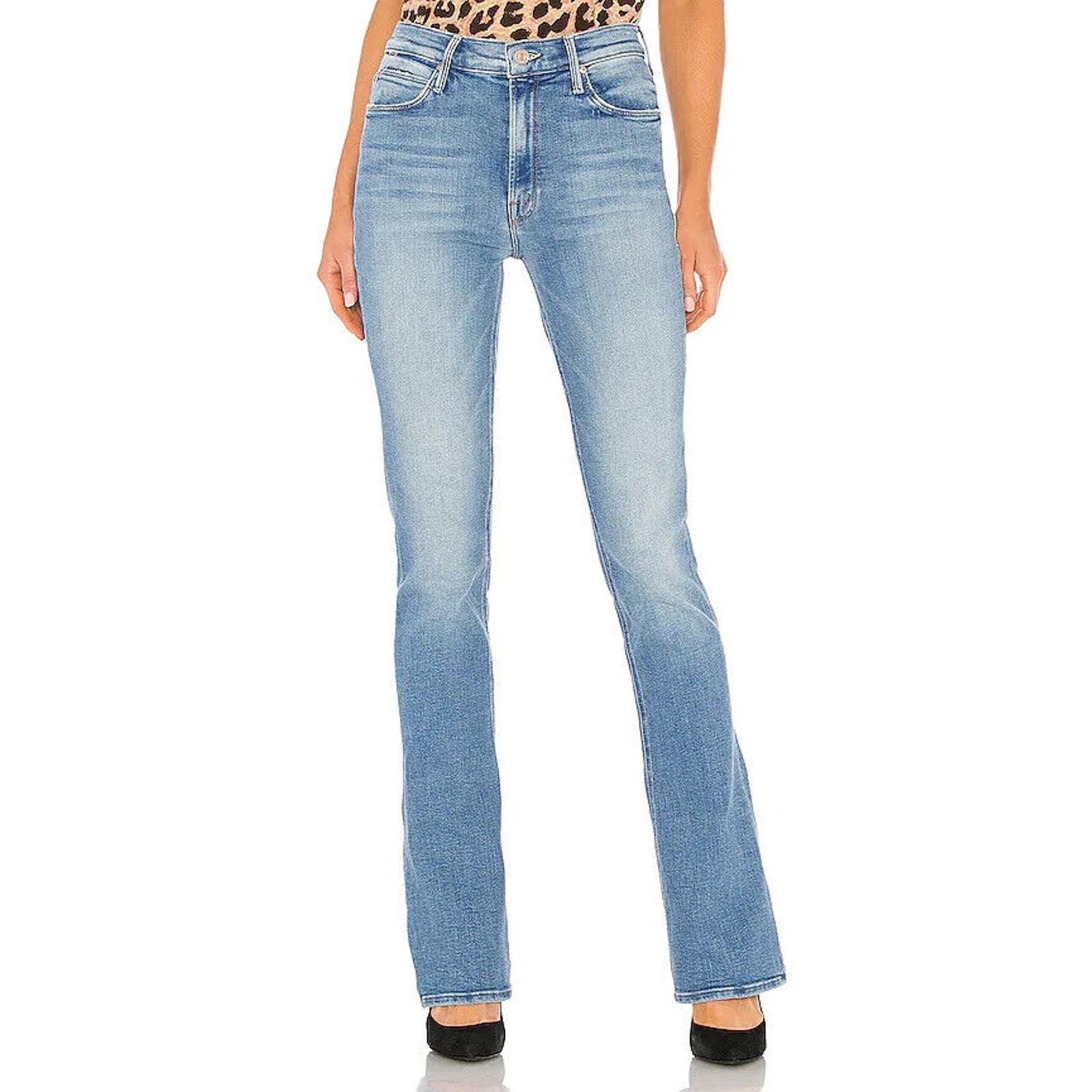 Mother Denim High Waisted Runaway Flare Jeans Size 25 Dropping In 2F406