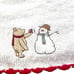 Disney Classic Winnie the Pooh Chenille Baby Blanket Snowman White Red Trim HTF