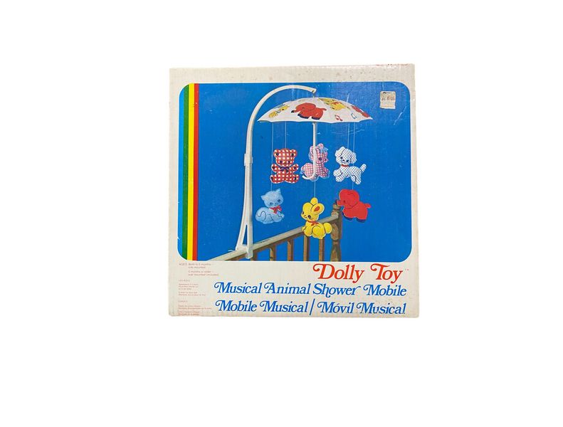 Vintage 1971 Dolly Toy musical animal mobile NIB