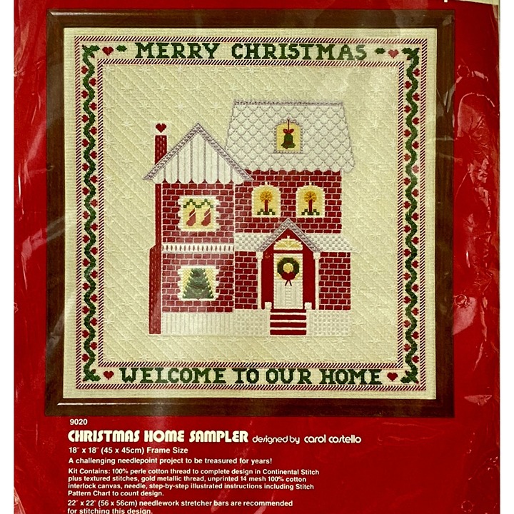 Dimensions Christmas Home Sampler Needlepoint Kit Vintage 1982 #9020