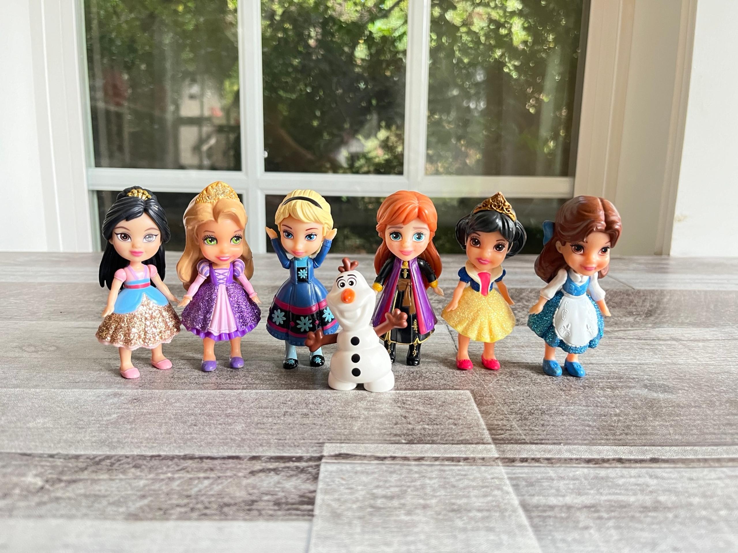 Disney My First Princess Mini Dolls.  Lot of 7  Measures 3".