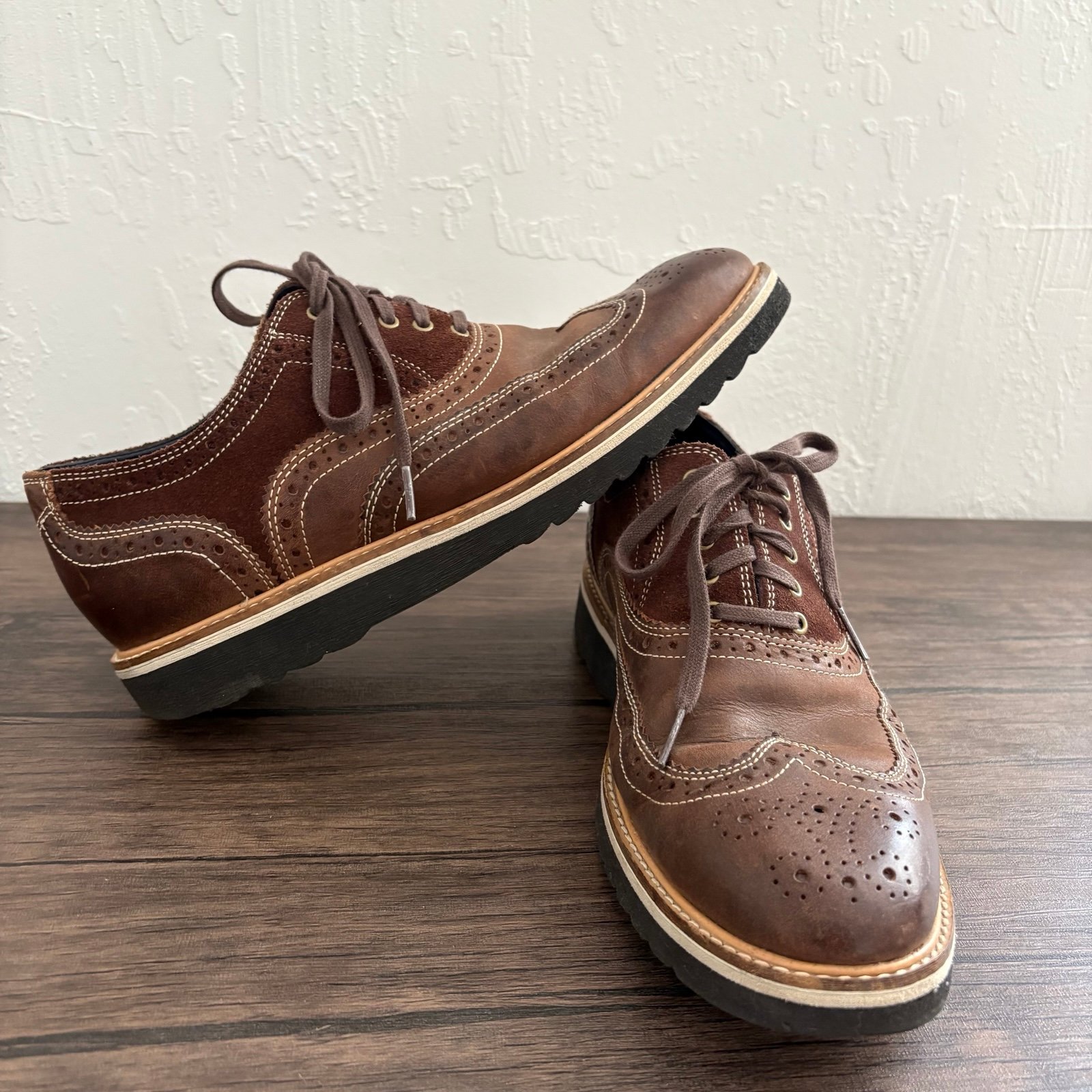 Cole Haan Men's Air Morris Wingtip Oxford Shoes Size 9M Leather Brown- C10816