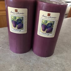 Home Interiors Mulberry Scented Pillar Candles (2) 3 x 6 NEW NIP