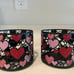 Bath & Body Works Valentine’s Day Glitter Hearts Black Metal Candle Holder Set