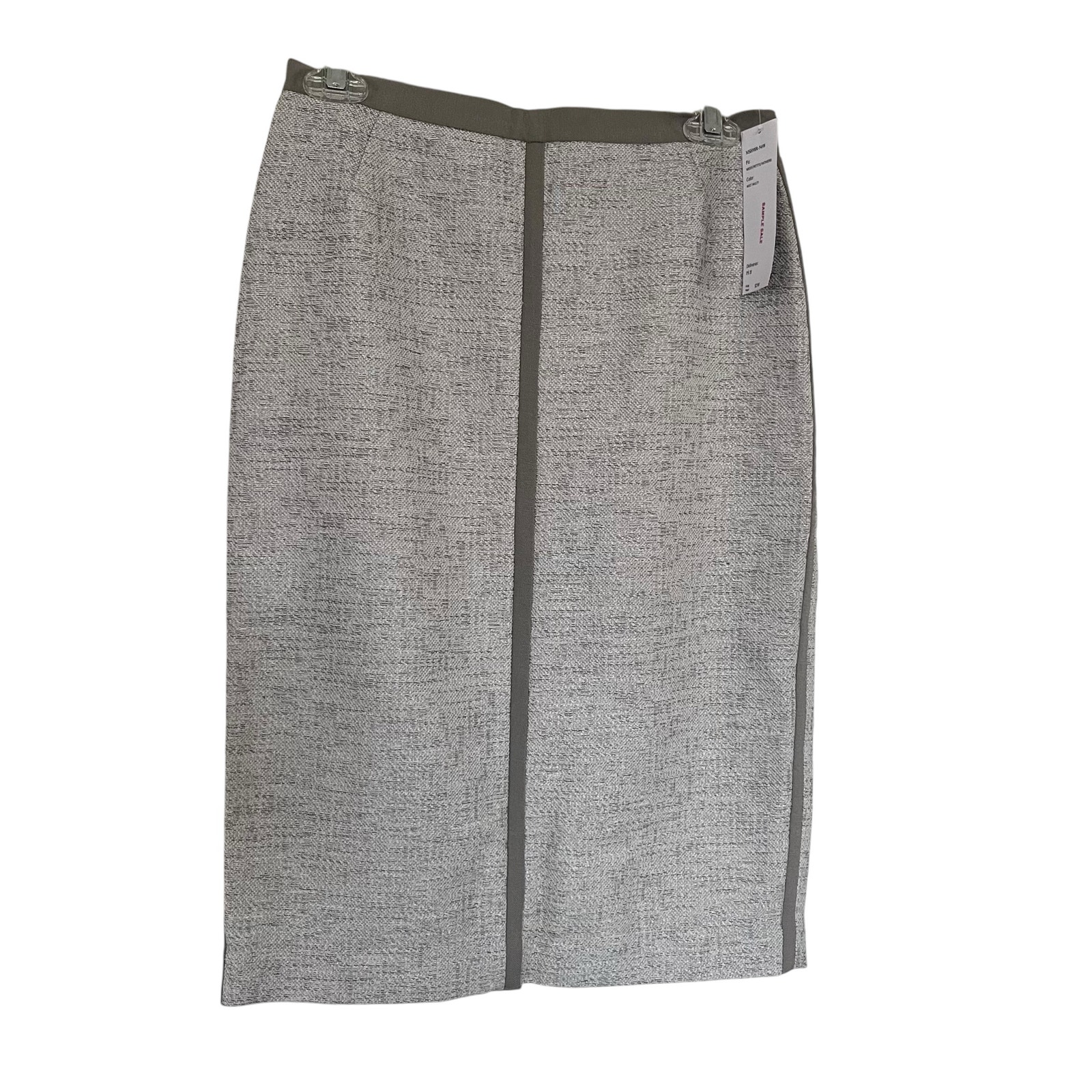 Lafayette 148 New York Mist Gray Linen Blend Straight Pencil Skirt Size 2 NWT