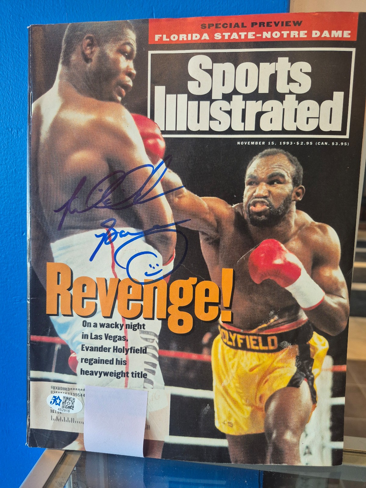 Riddick Bowe Autographed Sports Illustrated Magazine