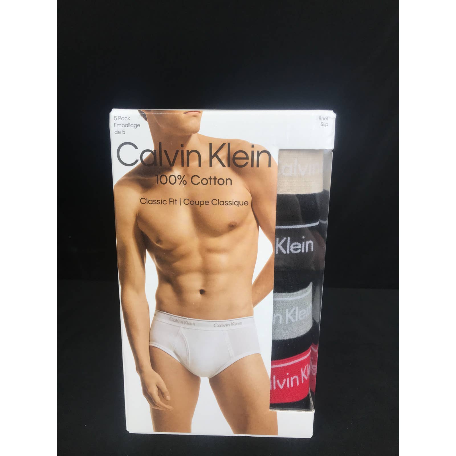 Calvin Klein Men's Briefs 5-Pack Classic Fit Cotton Black 2XL New
