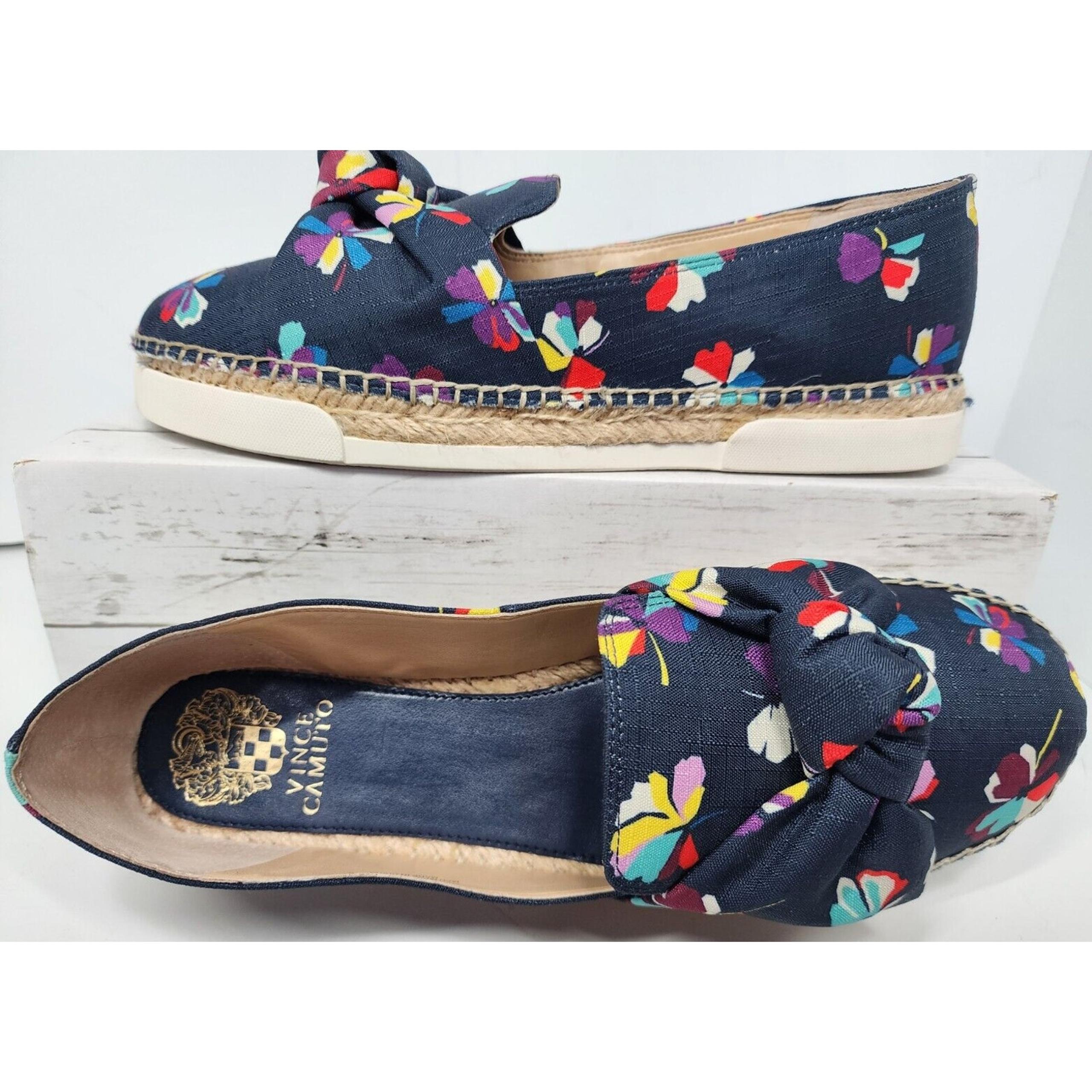 Vince Camuto Canvas Slip On Espadrilles Loafers Tratida Dark Sapphire, Women 11M