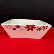 Food Network Christmas Linzer Star 3 Quart Square Serving Bowl - 9.5