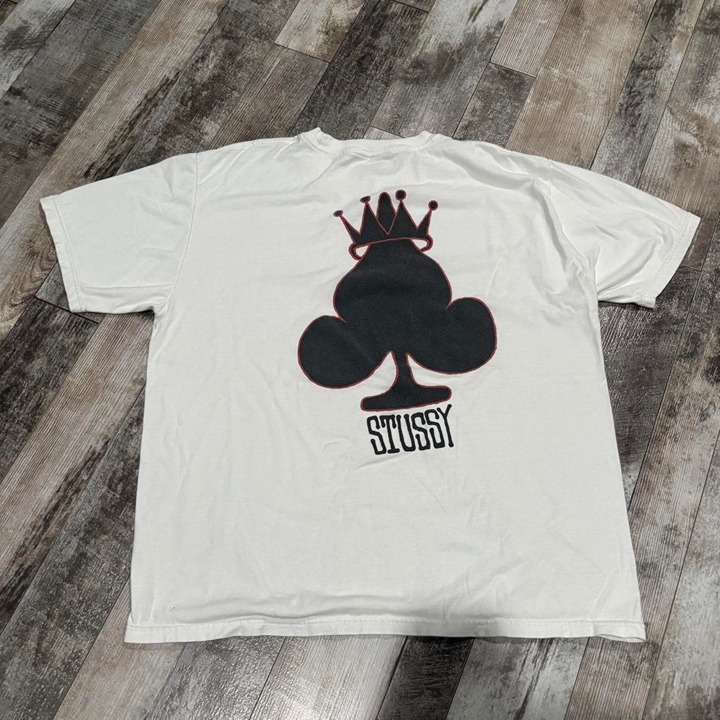 Vintage Y2K Stussy Spade Crown Graphic Tee Shirt Size Large